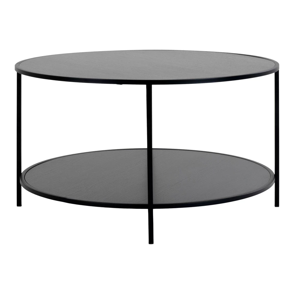 Masuta de cafea din Metal Negru si PAL Negru D80xH45cm Vita