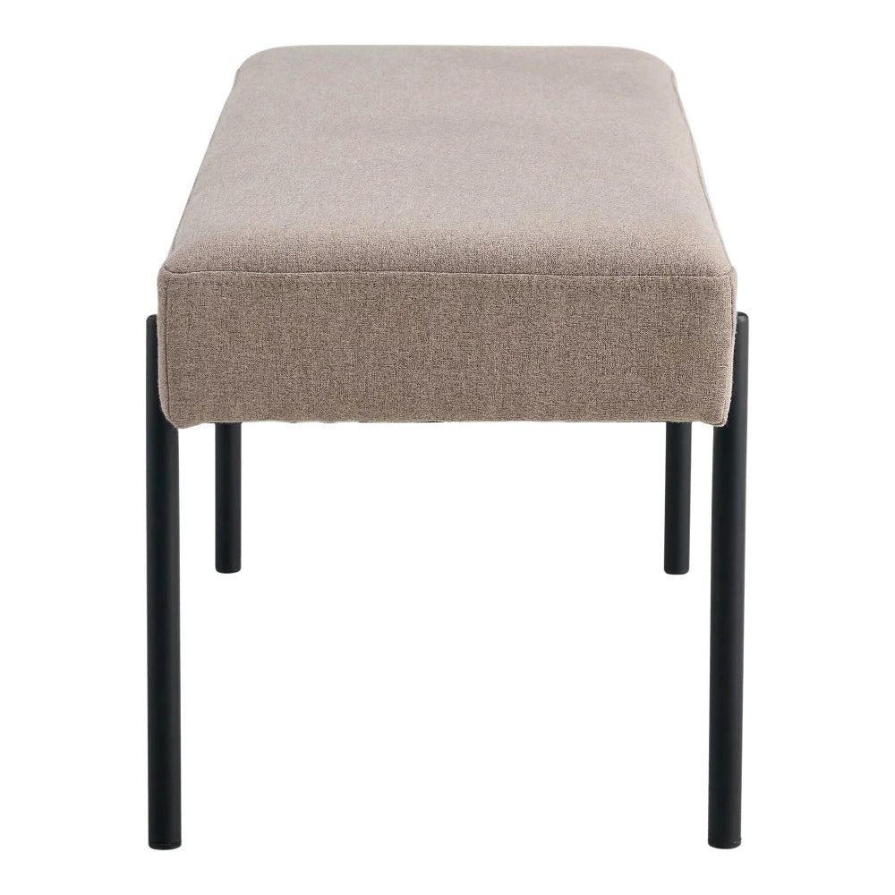 Bancheta din Metal Negru si Stofa Bej H42.5xL100cm Swindon