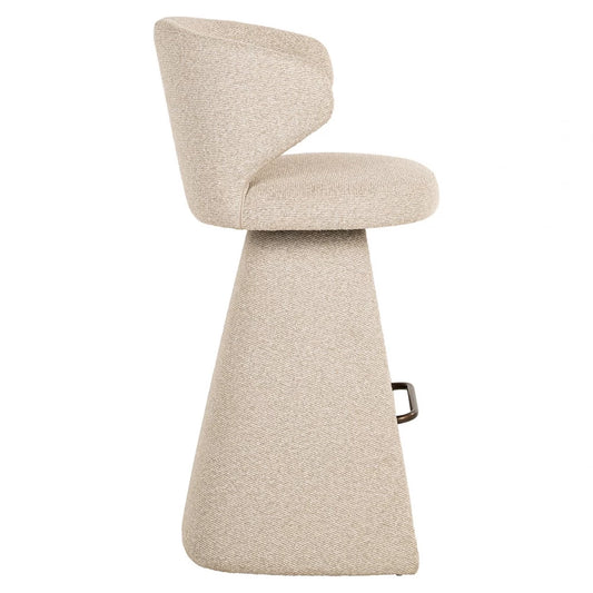 Scaun de bar tapitat cu Stofa Bej H103xL54xA56cm Gatsbi