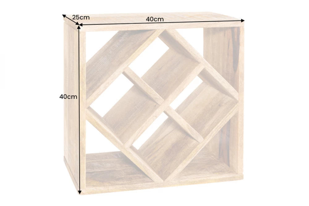 Etajera pentru sticle de vin din Lemn de mango Maro L40xH40cm CUBUS