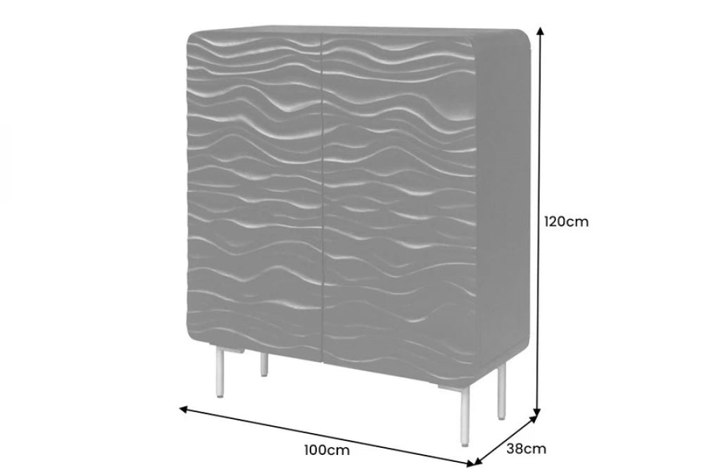 Dulap din Lemn de mango Maro si Metal Auriu L100xH120cm WAVE