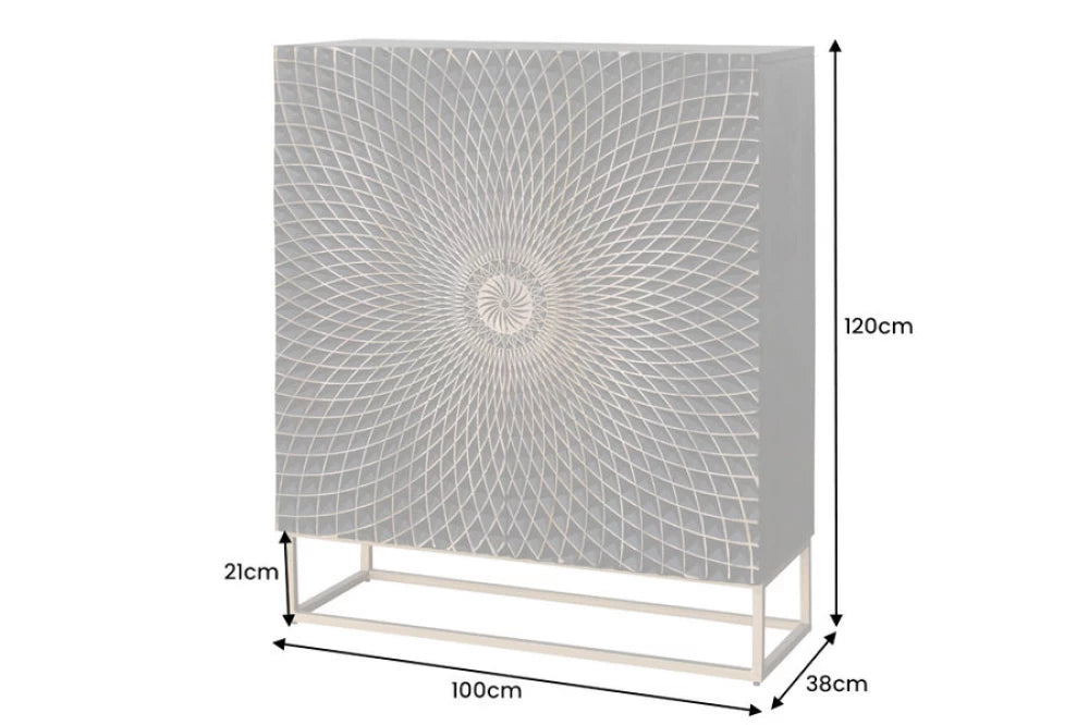 Dulap din Lemn de mango Negru si Metal Auriu L100xH120cm ILLUSION