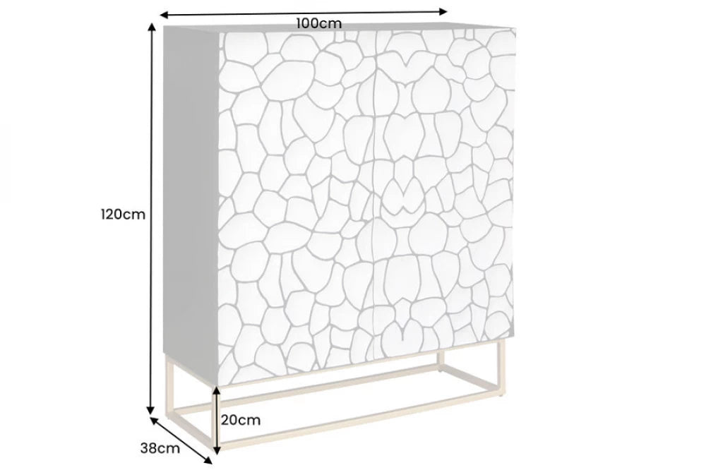 Dulap din Lemn de mango Maro si Metal Negru L100xH120cm VULCANO