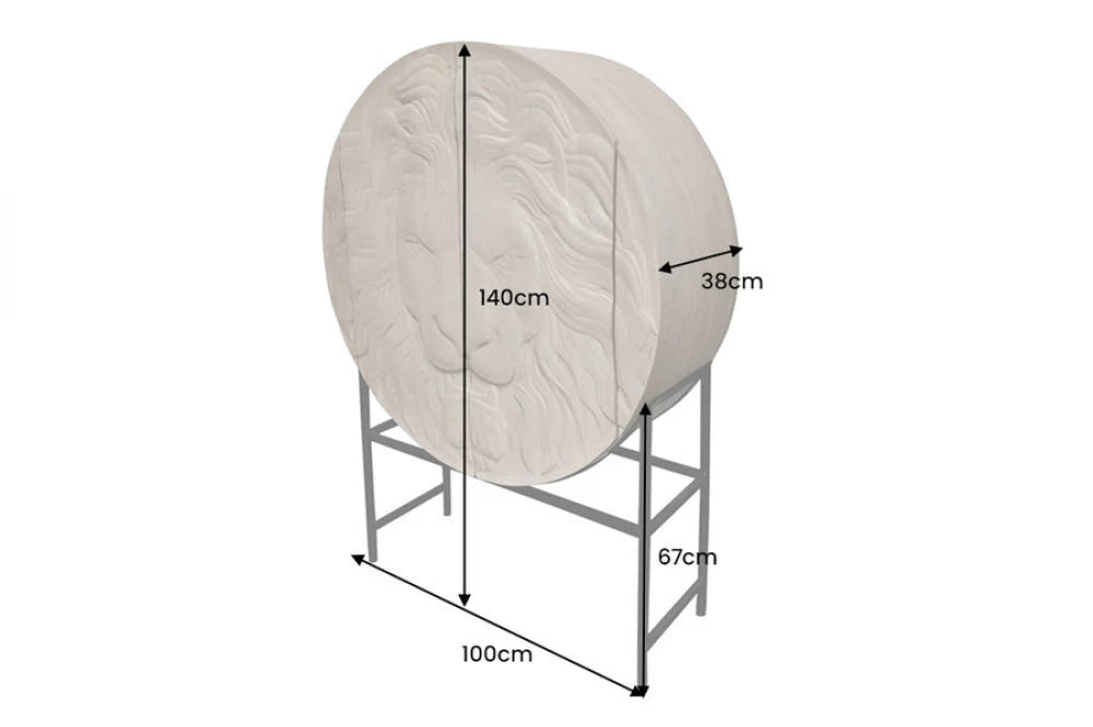 Dulap din Lemn de mango Maro deschis si Metal Negru L100xH140cm LION