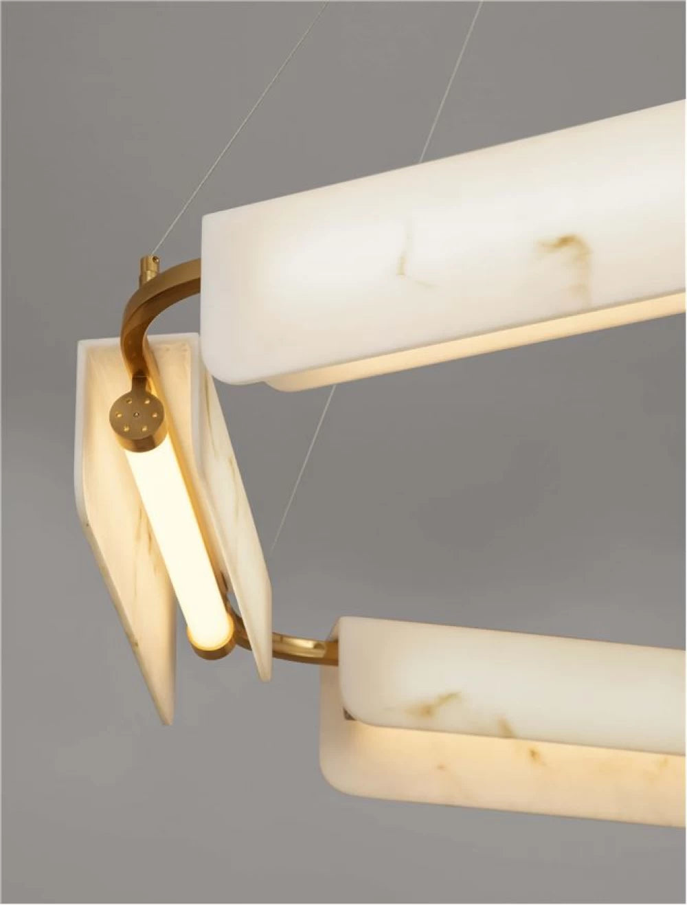 Aplica de perete din Metal Alama si Marmura artificiala Alb H42.5xL16.5cm IP20 19W 866lm 3000k Aider