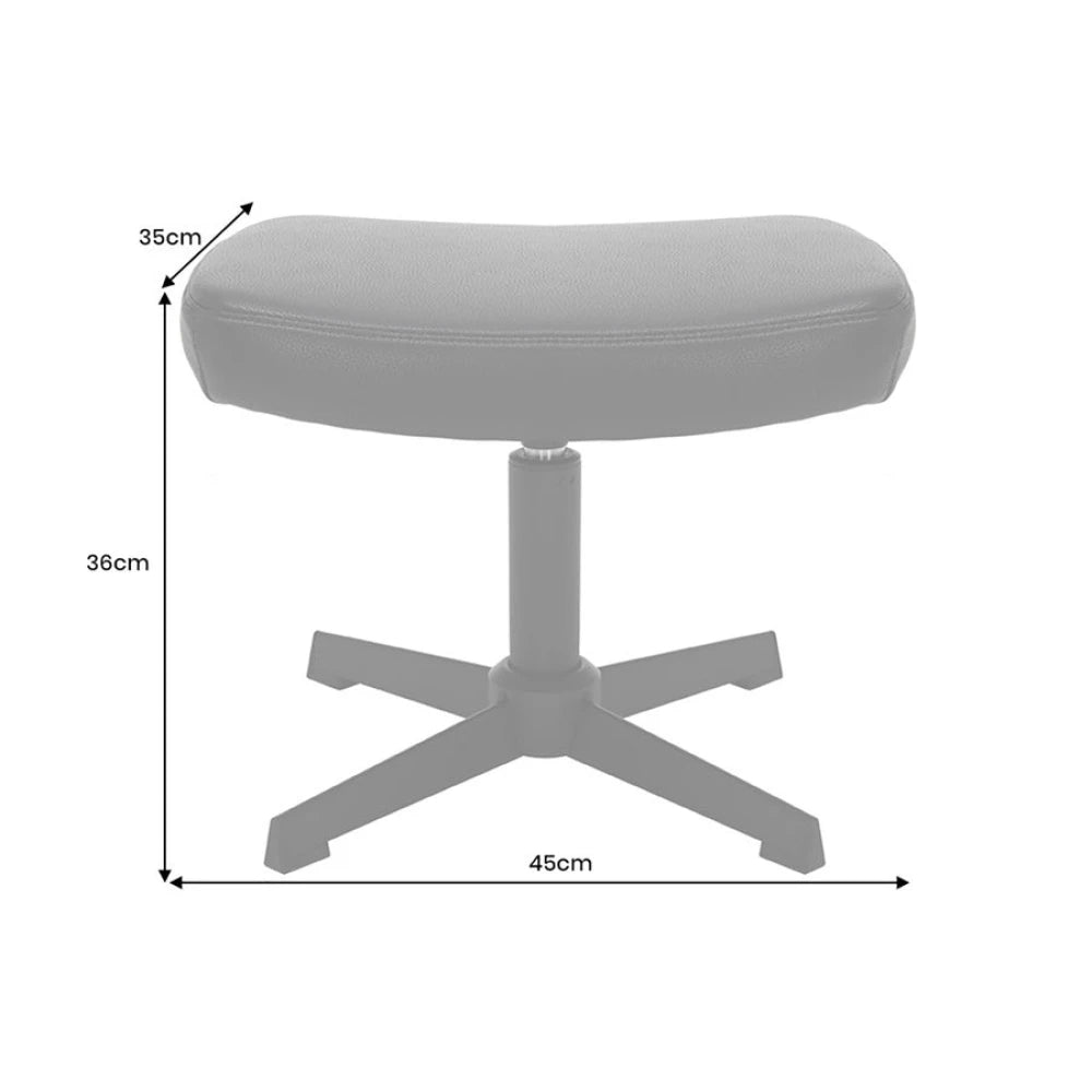 Taburet din Piele artificiala Maro si Metal Negru Hx36Lx45xA35cm Vogue