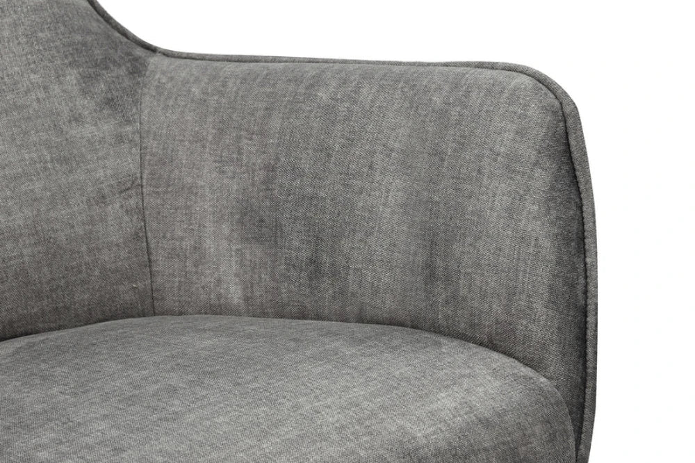 Fotoliu din Catifea Gri si Metal Negru Hx100Lx73xA100cm Vogue