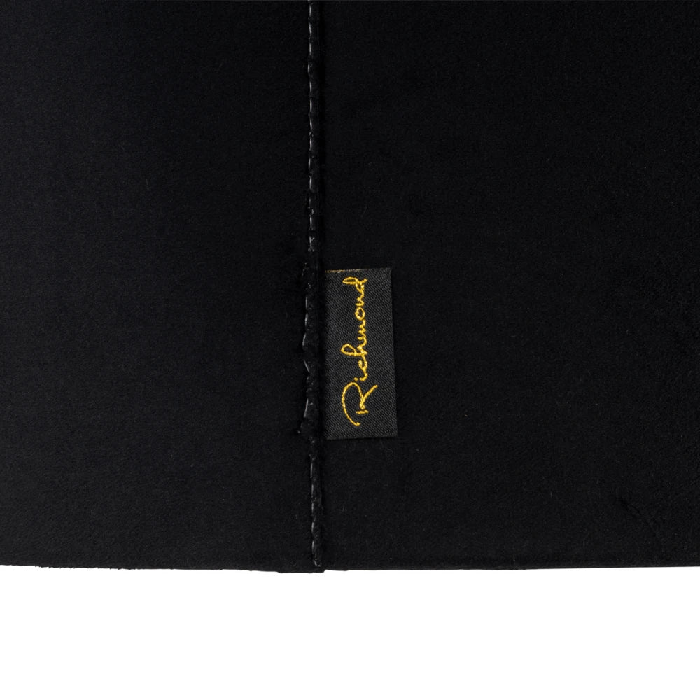 Abajur rotund din Catifea Negru H30xD40cm Jaylinn Richmond Interiors