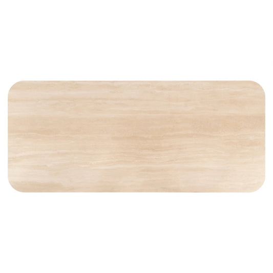 Masa Dreptunghiulara de 6 persoane din MDF/Furnir de stejar Maro/Bej si Ceramica Travertin L230xH77cm Nando Richmond Interiors