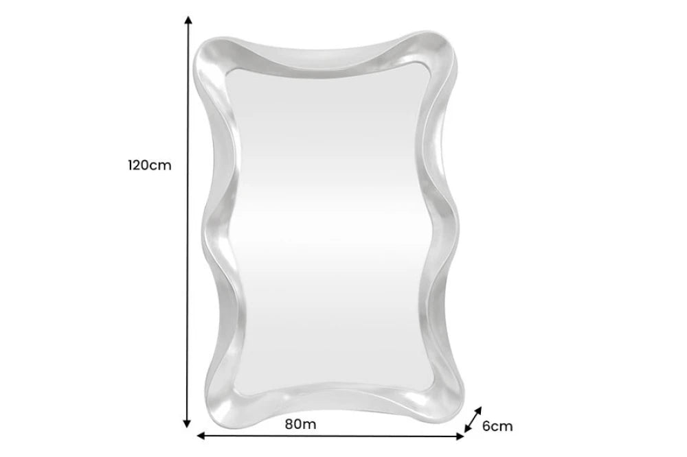 Oglinda cu rama din Poliuretan/MDF Argintiu L80xH120cm ALICE