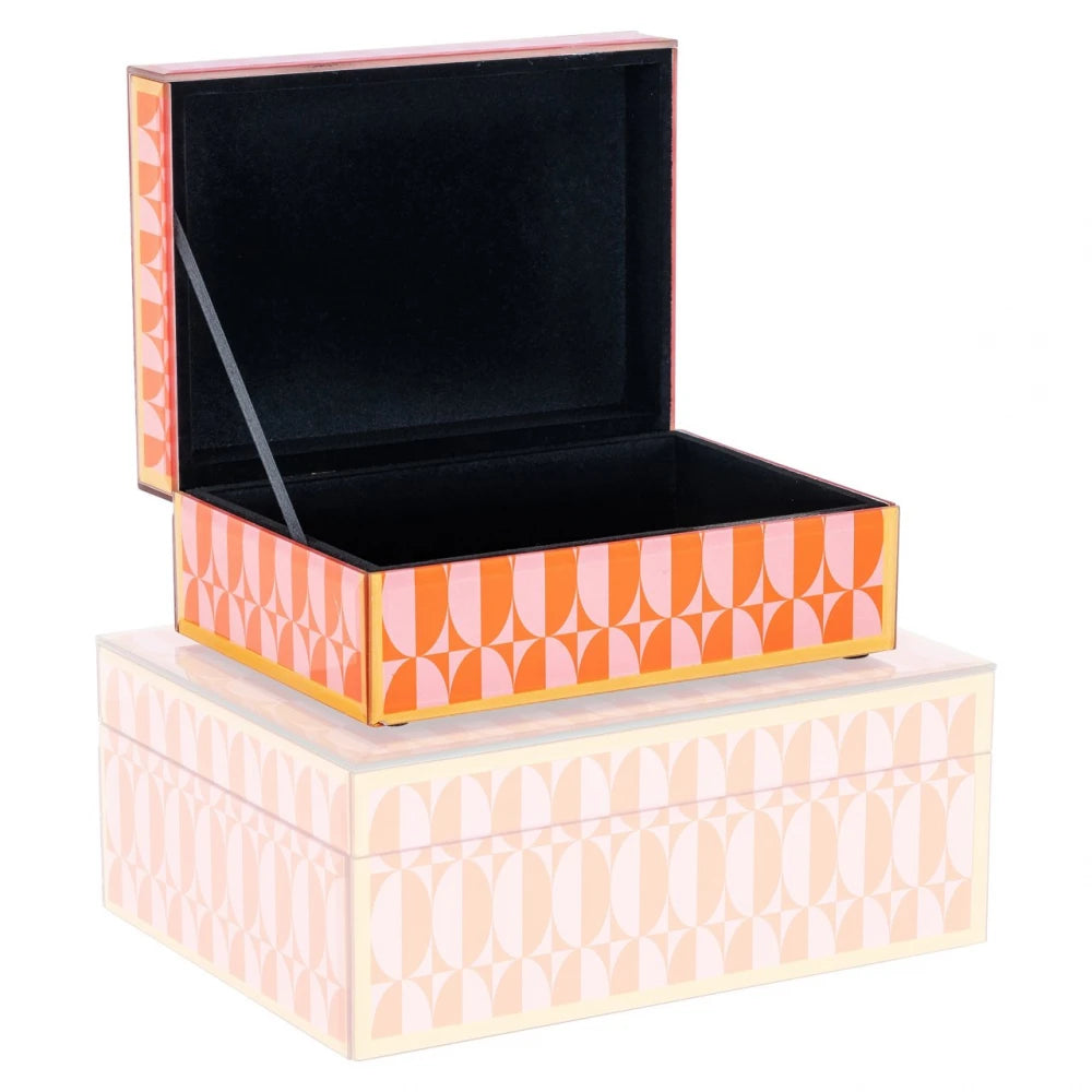 Cutie decorativa din MDF/Sticla Roz L18xH7.5cm Abba Richmond interiors