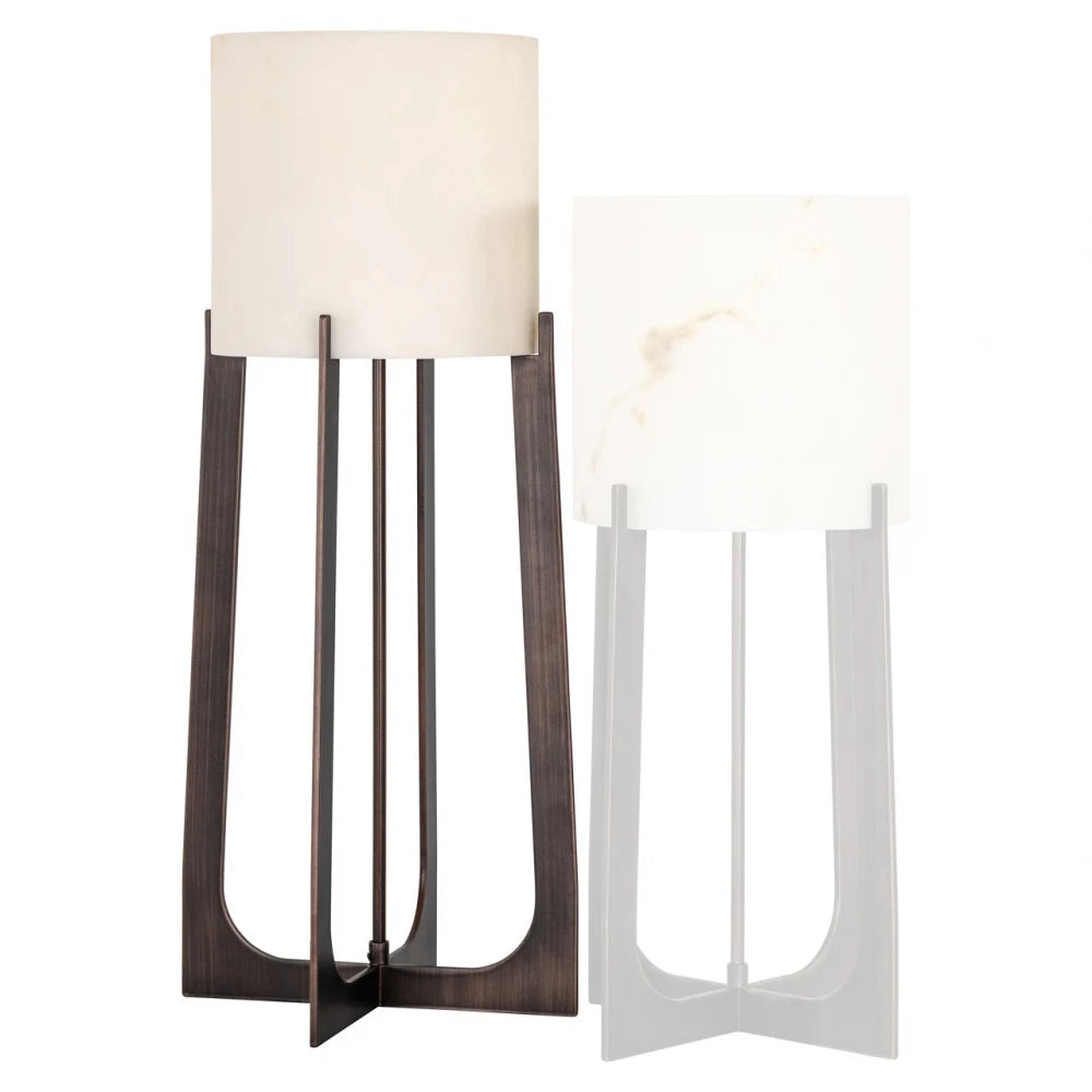 Veioza din Metal/Marmura artificiala Bronz/Alb D29xH68cm Loura L Richmond Interiors