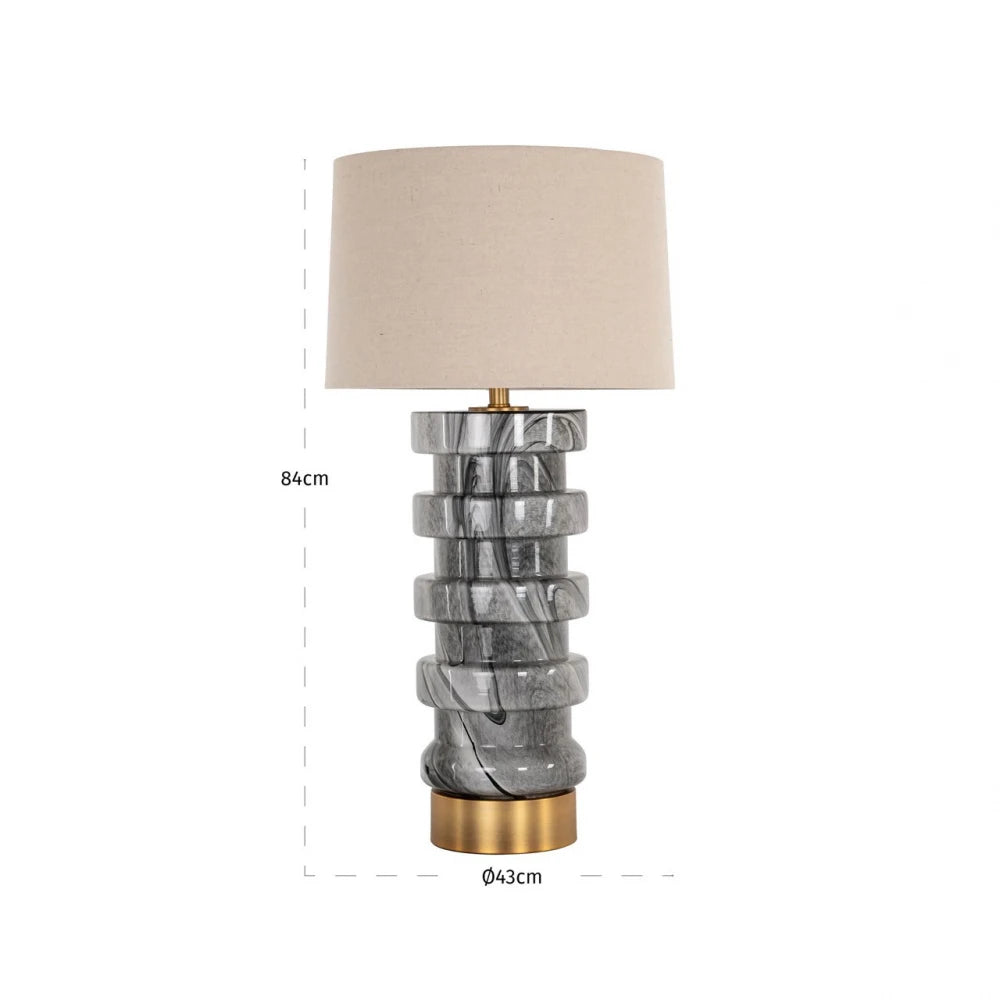 Veioza din Metal/Sticla Negru/Alb D43xH84cm Jaylee Richmond Interiors