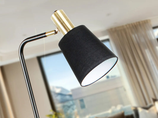 Lampa de podea din Metal Negru si Textil Negru 20W L23xH149cm Gisela