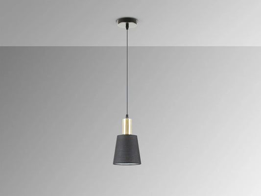 Pendul din Metal Negru si Textil Negru 20W D14xH150cm Gisela