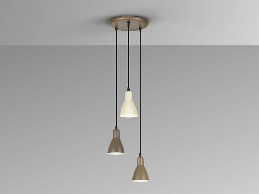 Lustra din Metal Maro inchis/Crem/Maro inchis D28xH210cm Afra