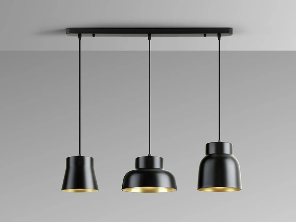 Lustra din Metal Negru/Auriu/Negru L78xH180cm Vulcano