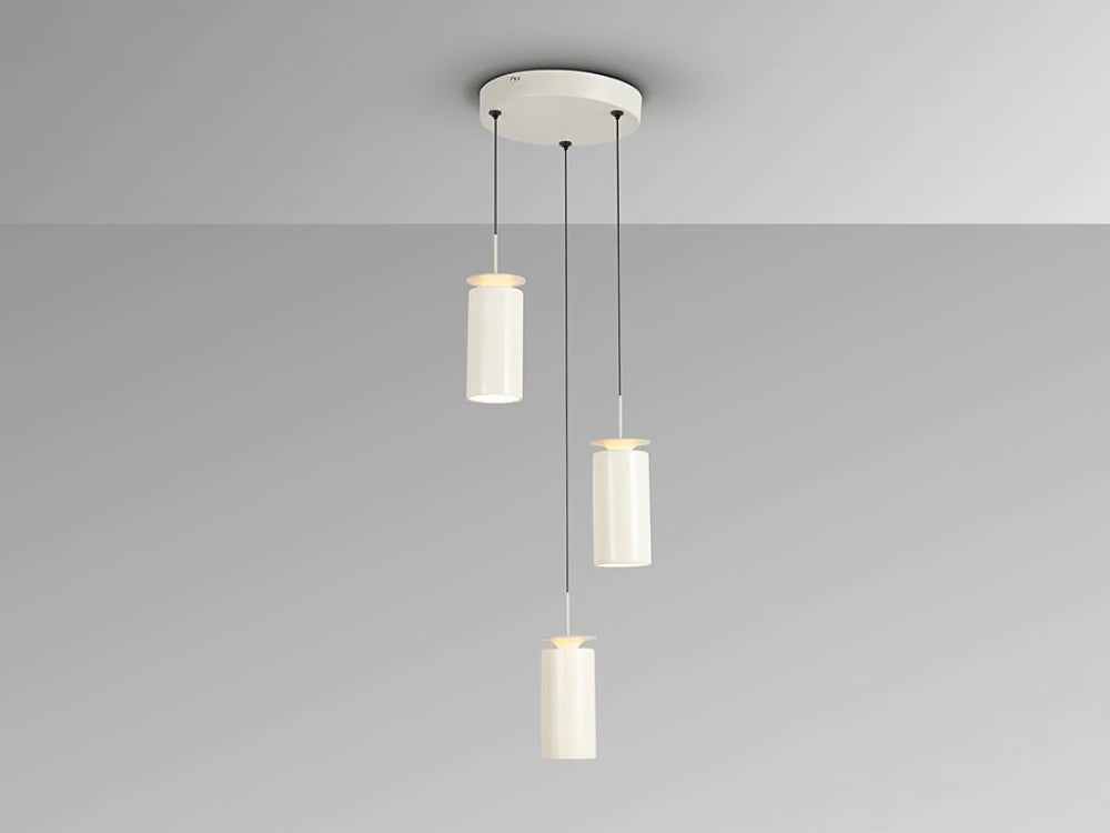 Lustra din Metal Gri si Ceramica Crem 24W D35xH160cm Alfara