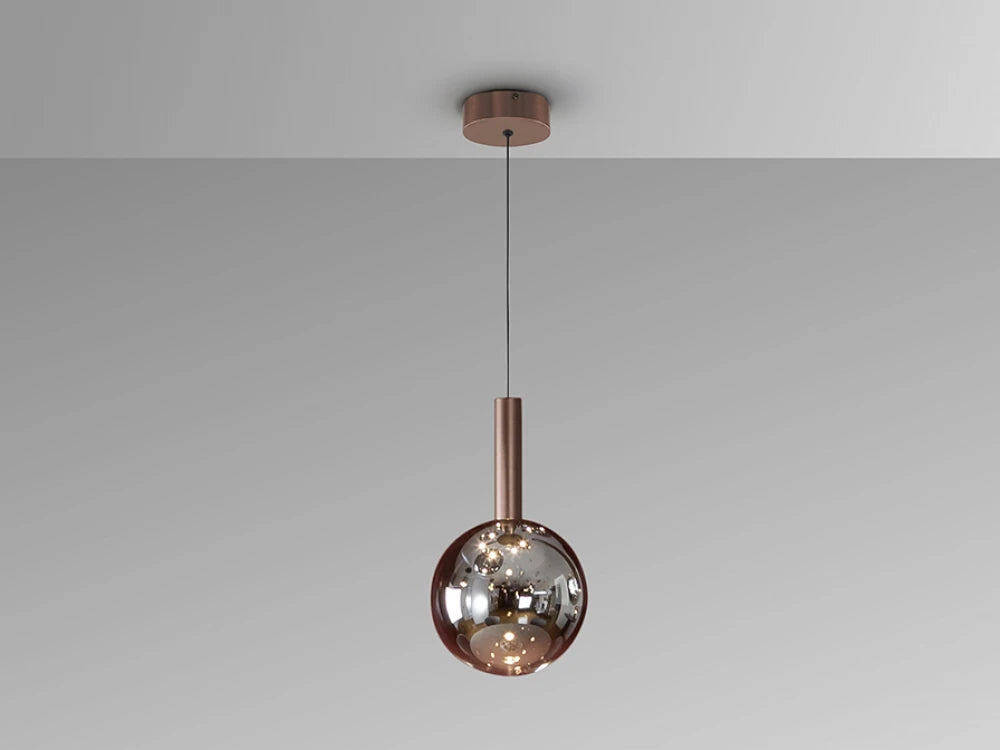 Pendul din Metal Bronz Inchis si Sticla Bronz Inchis 5.60W D20xH160cm Sapore