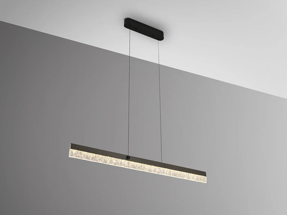 Pendul din Otel/Aluminiu Negru si Acrilic Gri/Transparent 24W L121xH150cm Ixias