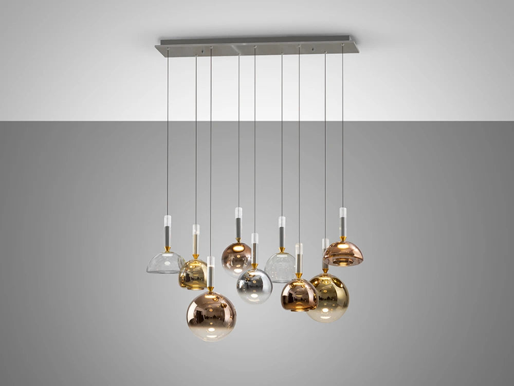 Lustra din Aluminiu Gri Inchis si Sticla Multicolor 54W L100xH170cm Charlize