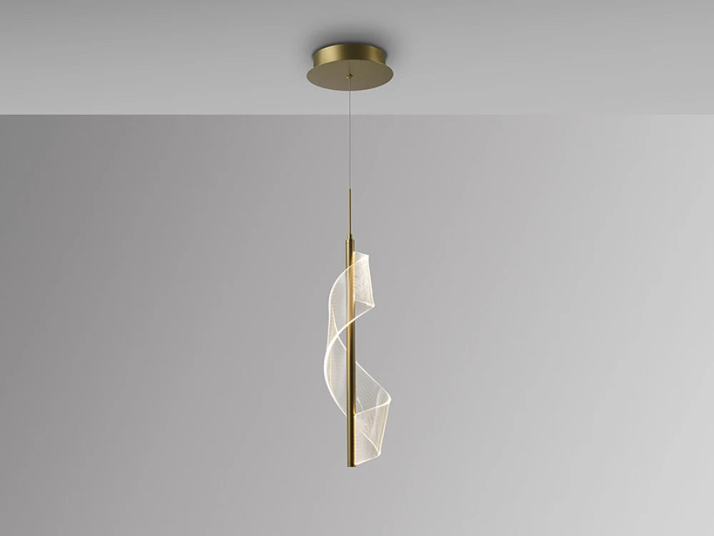 Pendul din Aluminiu/Metal Auriu 10.50W D18xH200cm Velas