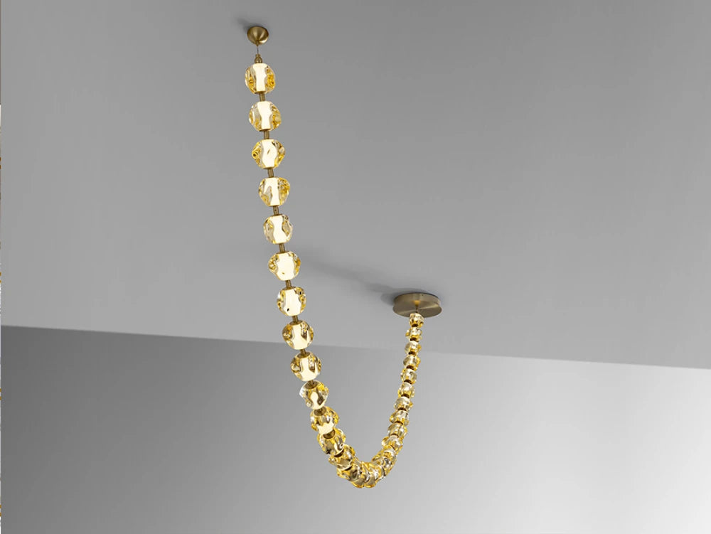 Lustra din Metal Bronz si Acril Auriu Amber 105W L213xH138cm Zaria II