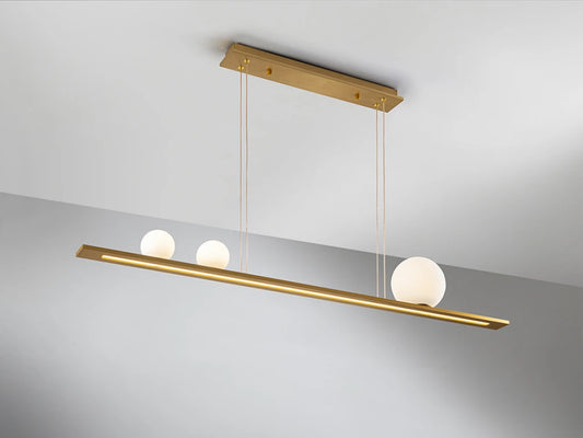 Lustra din Aluminiu Auriu si Sticla Alb 31W L120xH150cm Mila
