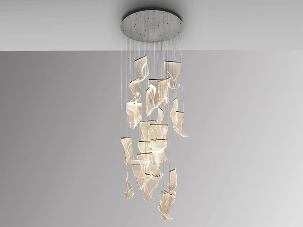 Candelabru din Metal Argintiu si Metacrilat Transparent 120W D95xH550cm Velos