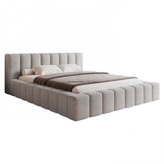 Pat 200 x 200 tapitat cu Catifea Magic velvet Gri Cubo
