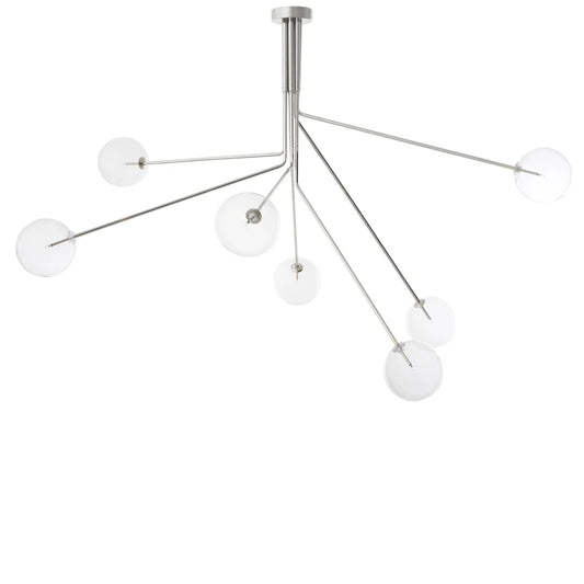 Candelabru din Metal Argintiu si Sticla Transparent H137xD192cm Topaz Eichholtz