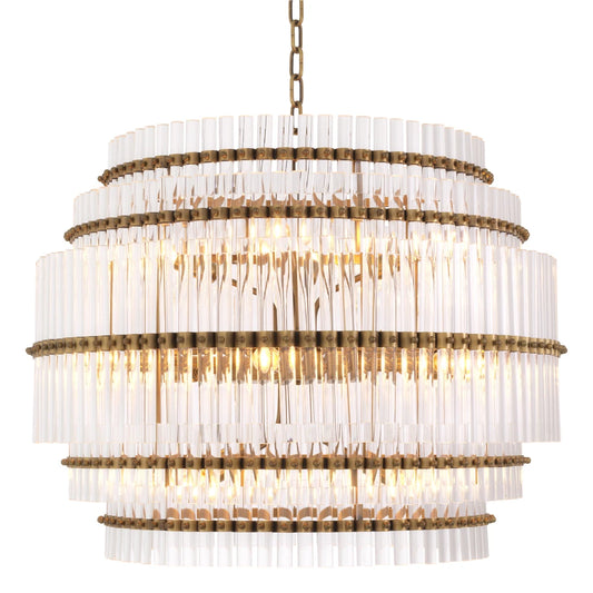 Candelabru din Metal Alama si Sticla Transparent H57xD75.5cm Scottsdale Eichholtz