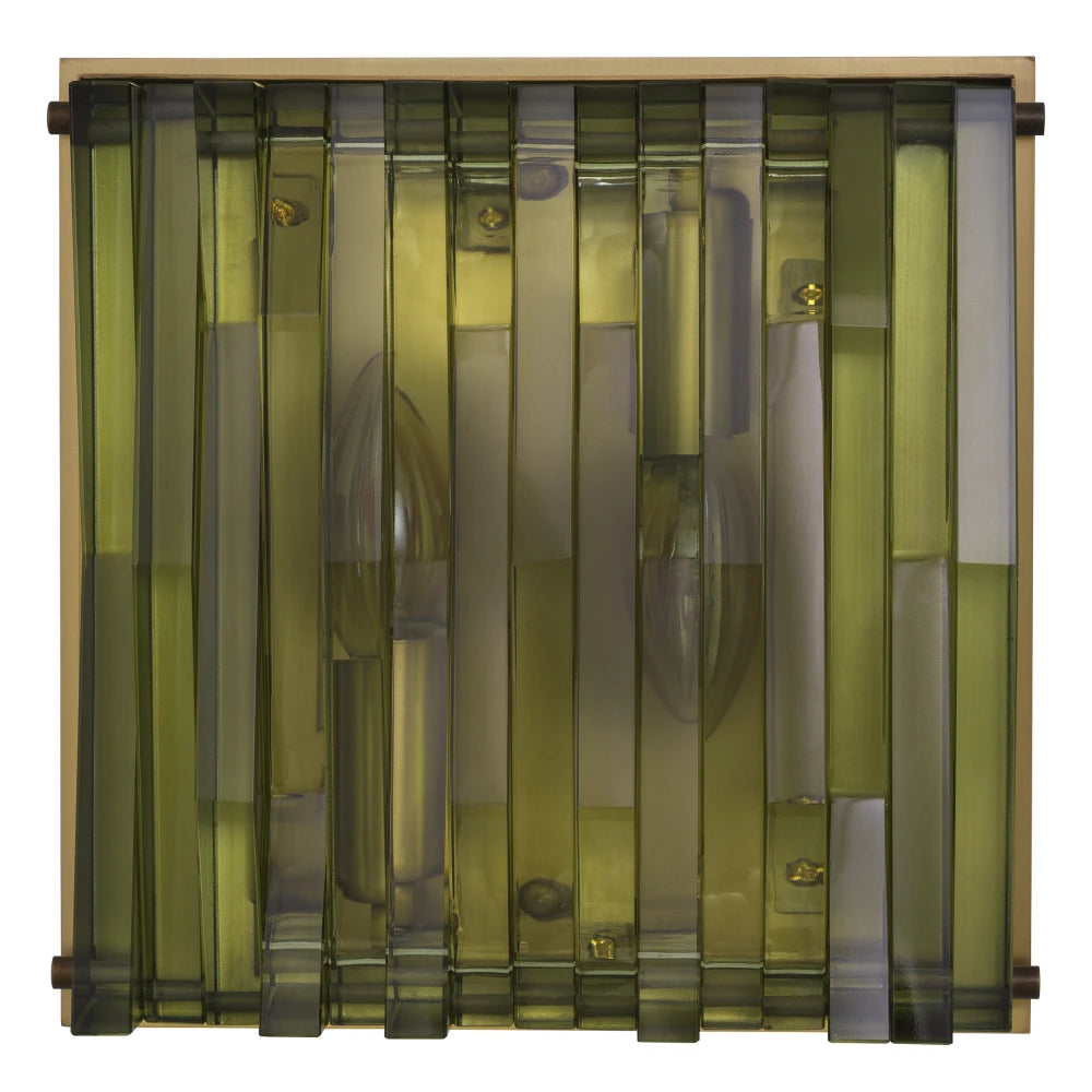 Aplica de perete din Metal Alama si Sticla Verde H21xL15cm Nuvola S Eichholtz