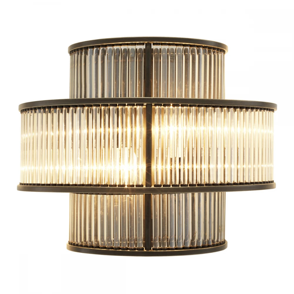 Aplica de perete din Metal Bronz si Sticla Transparent H28xL35cm Mancini Eichholtz