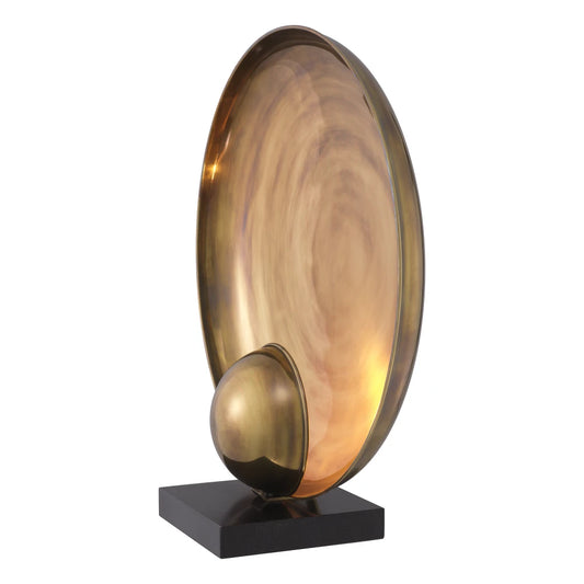 Veioza din Metal/Granit Alama/Negru si Metal Alama H50.5xL46cm Odessa Eichholtz