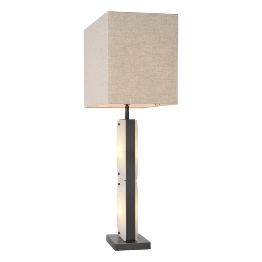 Veioza din Metal/Alabastru Bronz/Alb si Stofa Crem H95xL50cm Ortiz Eichholtz