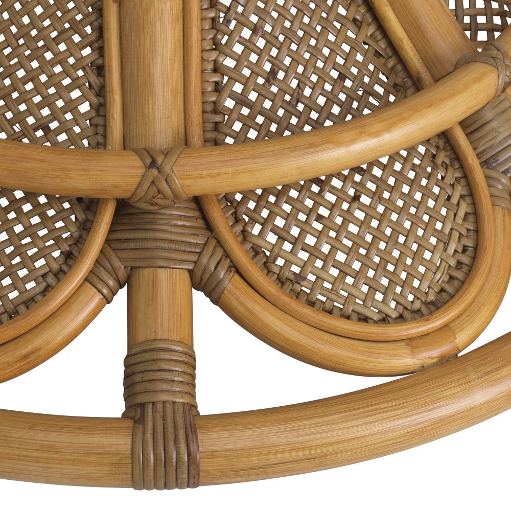 Masa din Sticla Transparent si Rattan Maro D130xH76cm Colony Eichholtz