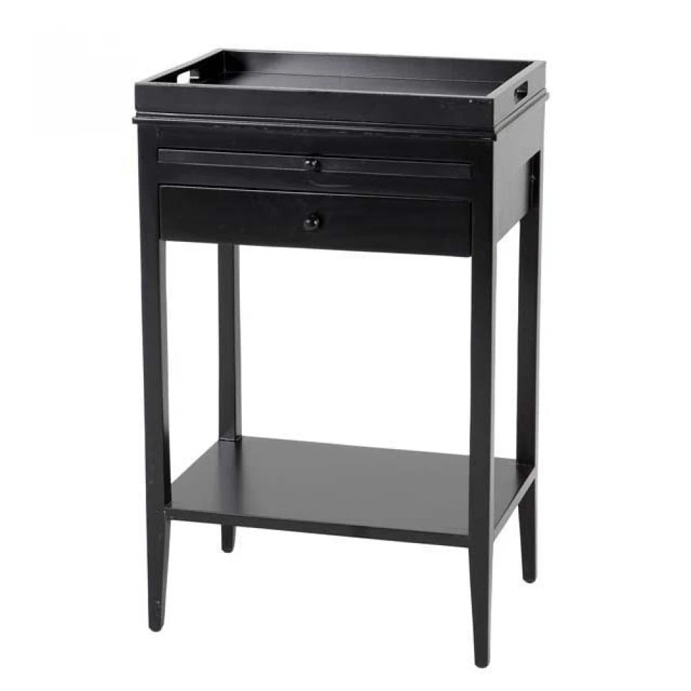 Noptiera din Lemn/MDF Negru L52xH82cm Broomer Eichholtz