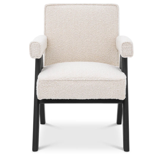 Scaun tapitat cu Stofa boucle Crem L63xA70xH87.5cm Greta Eichholtz