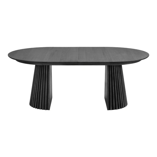 Masa extensibila din MDF+Furnir de stejar Negru L200-250-300xH75cm Osaka