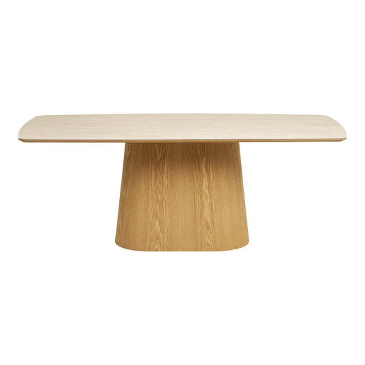 Masa din MDF+Furnir de frasin Maro si Ceramica Bej L200xH76cm Noli