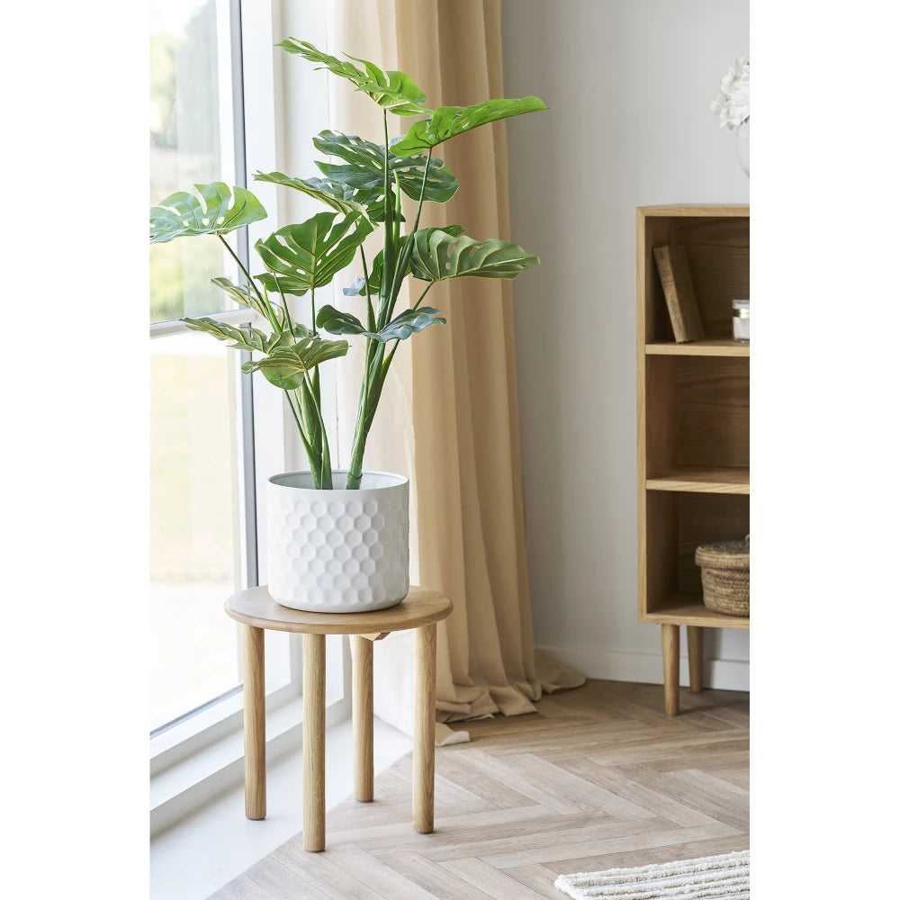 Ghiveci decorativ din Metal Alb D24,5xH21cm HN1228