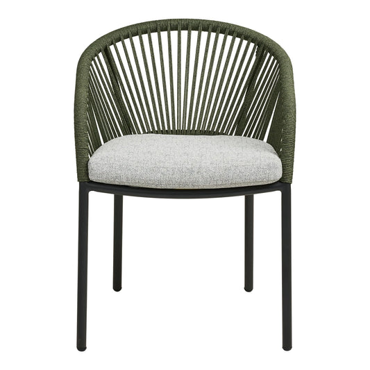 Set 2 scaune de exterior din Stofa Gri si Metal Verde L63,5xH77cm Novella