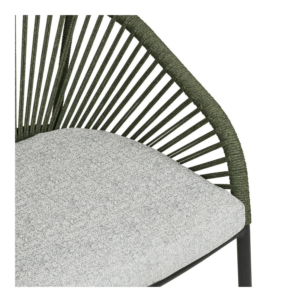 Set 2 scaune de exterior din Stofa Gri si Metal Verde L63,5xH77cm Novella