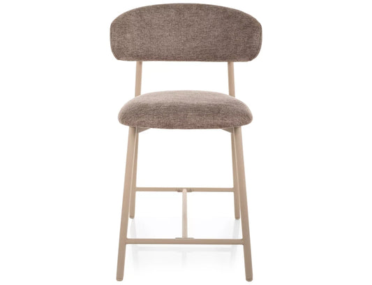 Scaun de insula tapitat cu Stofa Bej cu picioare din Metal Bej H91xL50xA52cm Elton