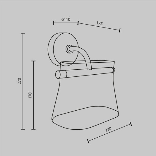 Aplica perete din Metal Alama H27xL23cm Cabaret