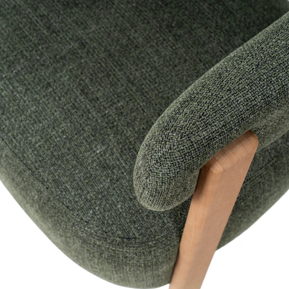 Fotoliu clasic cu structura din lemn de fag MANILA Verde L77cm x A73cm x H71cm