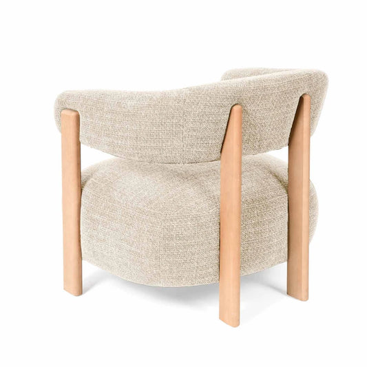 Fotoliu clasic cu structura din lemn de fag MANILA Bej L77cm x A73cm x H71cm