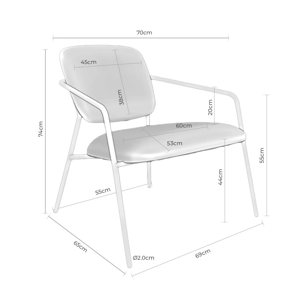 Fotoliu modern VALETA Gri inchis L70cm x A65cm x H74cm