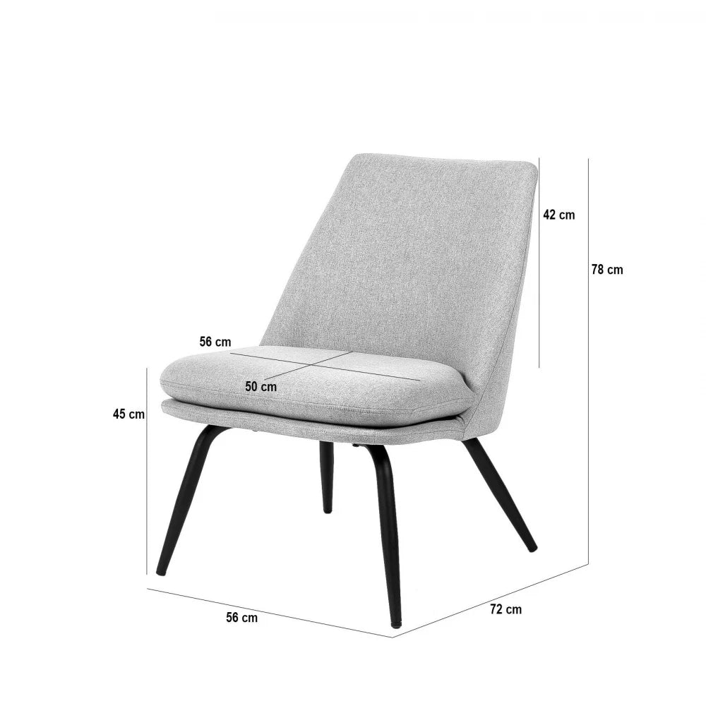 Fotoliu compact colorat ROMA Gri deschis L56cm x A72cm x H78cm